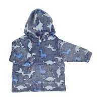 HD112-B: Blue Dino Coral Hoodie (6m-3y)